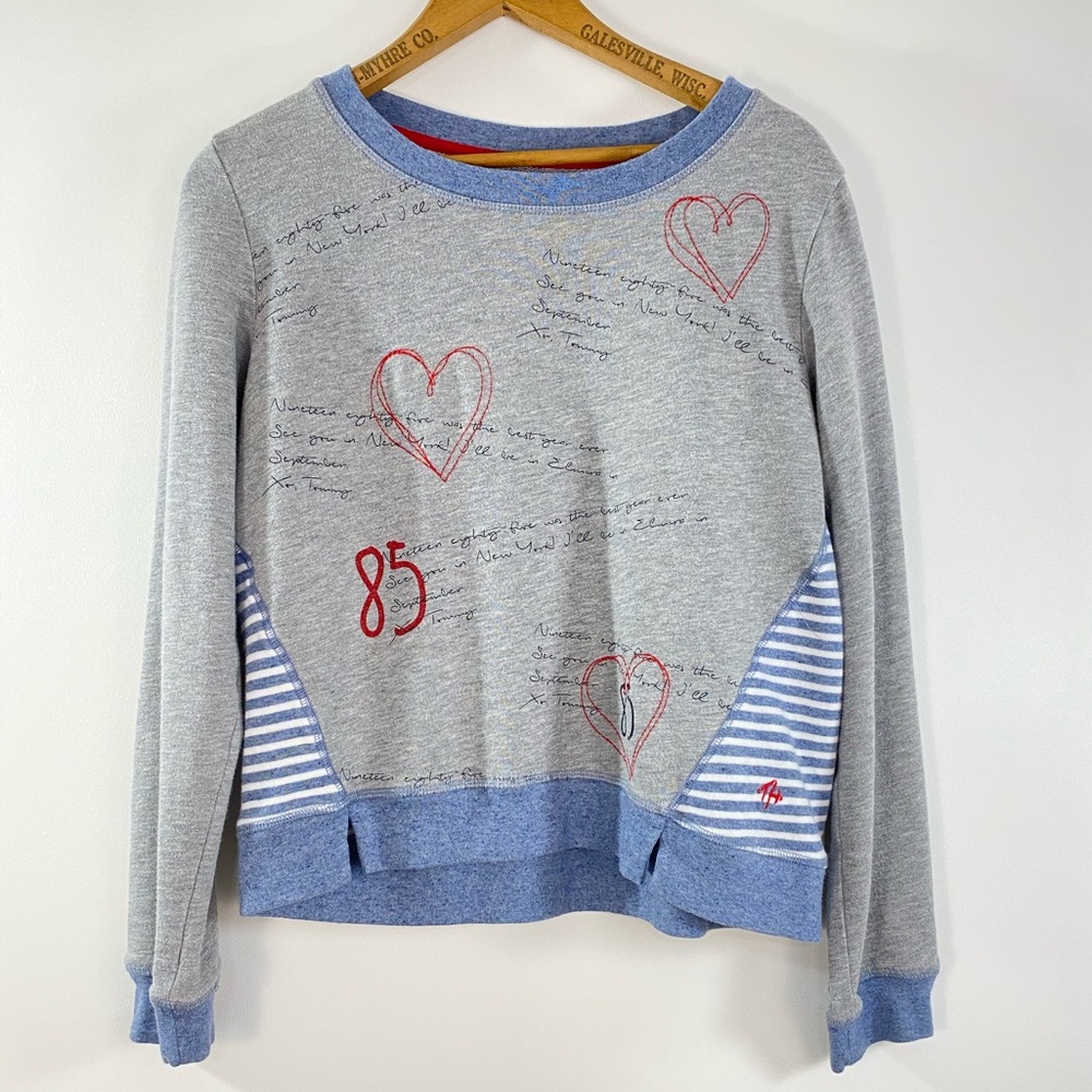 Tommy Hilfiger Vintage Valentine Love Note 85 Heart Sweatshirt Large 90s Y2K